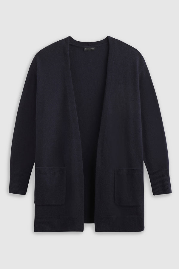 Cashmere Pocket Cardigan - Navy