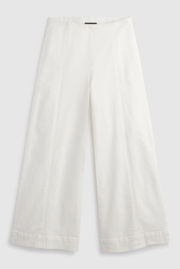 Wide Leg Cropped Jean-Ivory