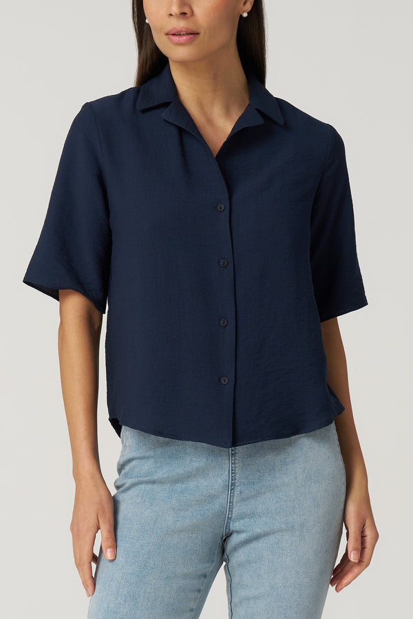 Valencia Short Sleeve Shirt-Navy