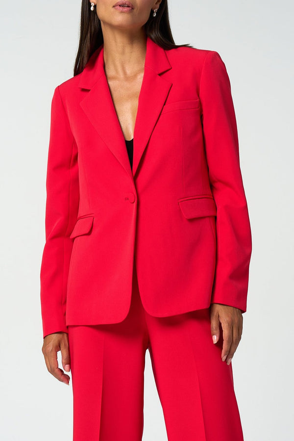 Classic Notch Blazer-Poppy Red