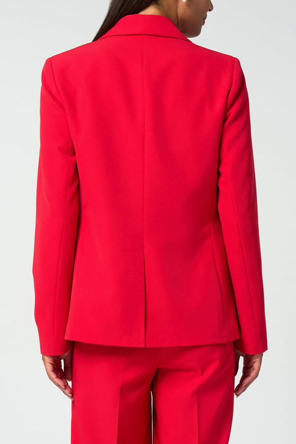Classic Notch Blazer-Poppy Red