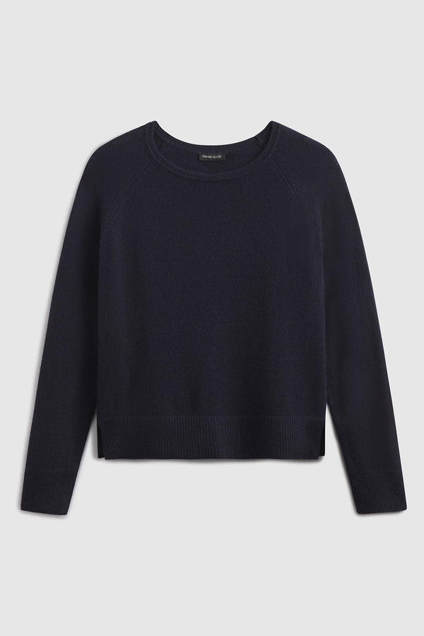 Cashmere Raglan Pullover - Navy