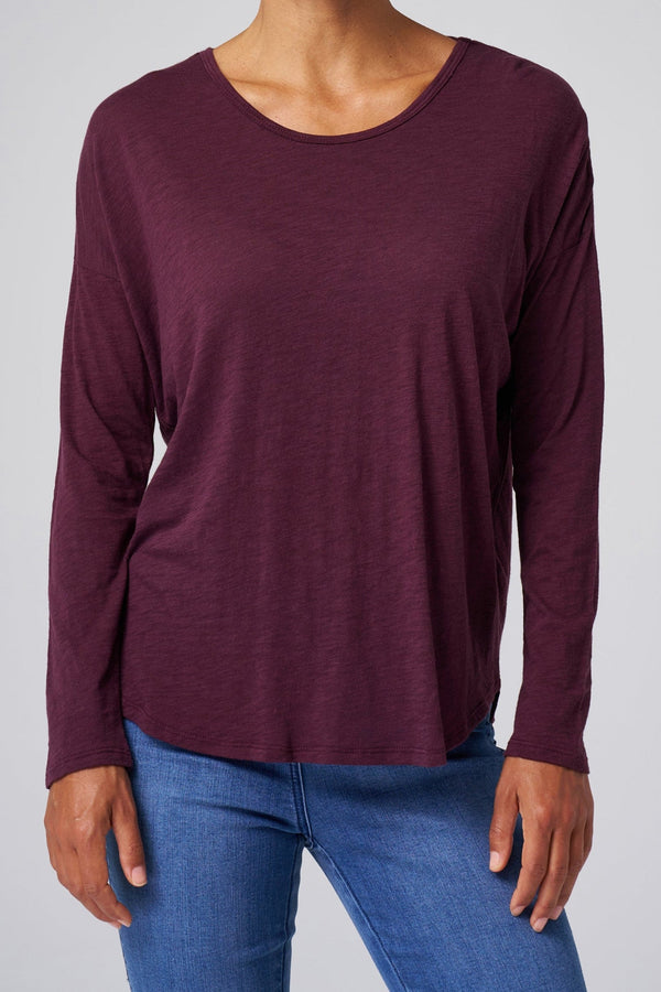 Slub Jersey Relaxed Tee in Aubergine