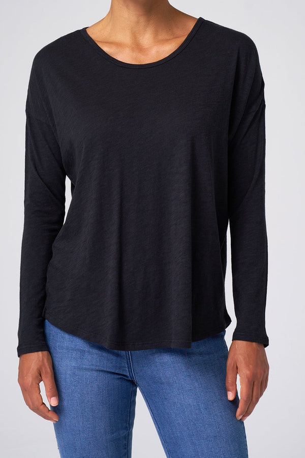 Slub Jersey Relaxed Tee in Black