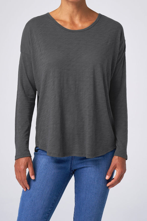 Slub Jersey Relaxed Tee in Carbon