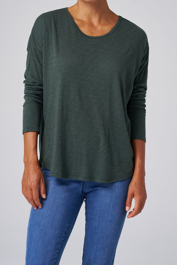 Slub Jersey Relaxed Tee in Evergreen