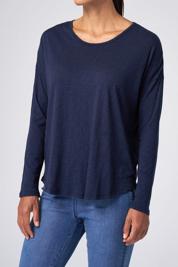 Slub Jersey Relaxed Tee in Navy