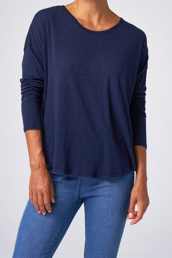 Slub Jersey Relaxed Tee in Navy