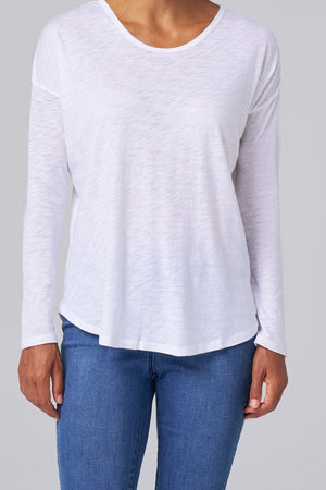 Slub Jersey Relaxed Tee in White