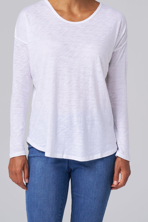 Slub Jersey Relaxed Tee in White