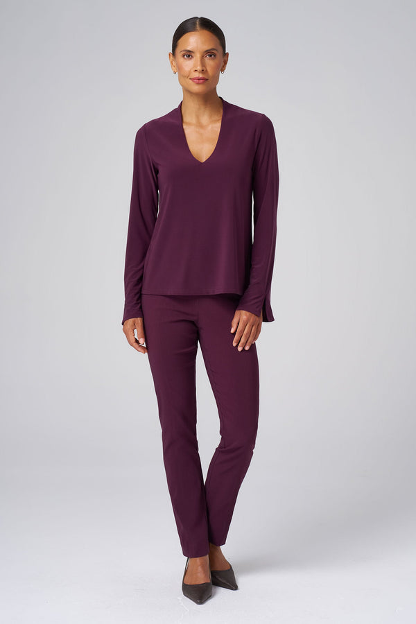 All-Season Tapered Pant in Aubergine
