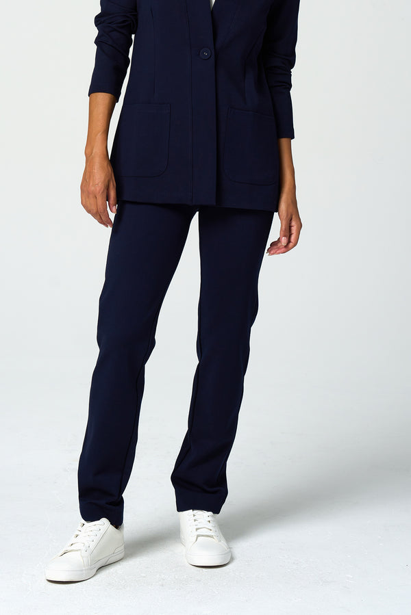 Ponte Straight Leg-Navy Tall