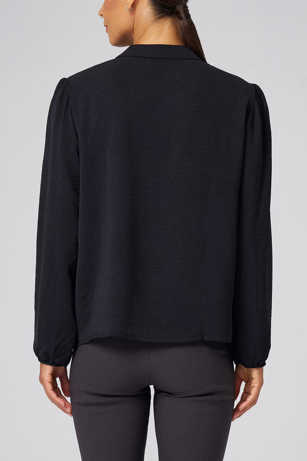 Parker Pintuck Blouse in Black