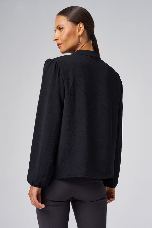 Parker Pintuck Blouse in Black