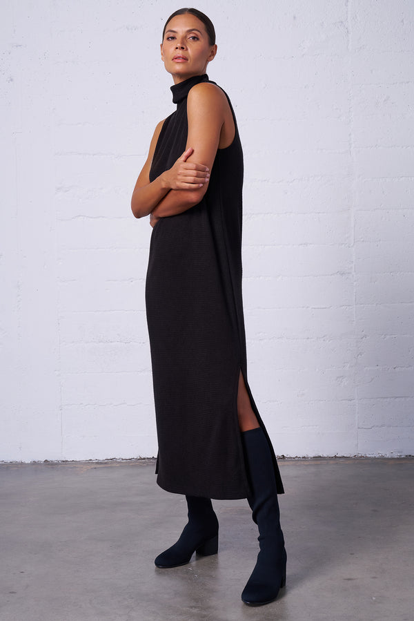 Sleeveless Mock Neck Dress