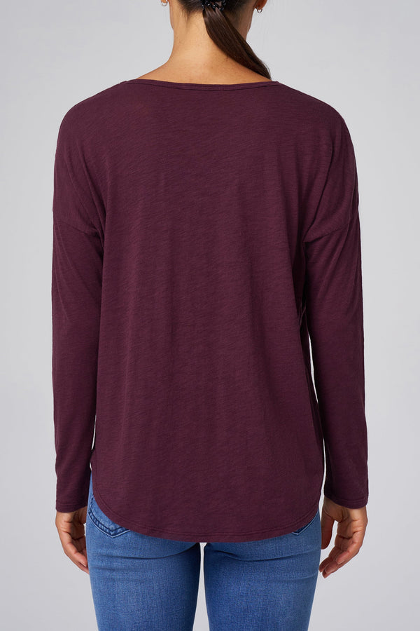Slub Jersey Relaxed Tee in Aubergine