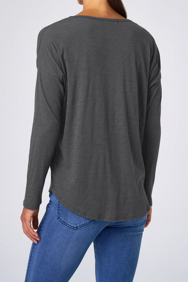 Slub Jersey Relaxed Tee in Carbon