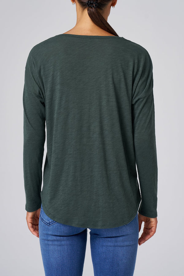 Slub Jersey Relaxed Tee in Evergreen