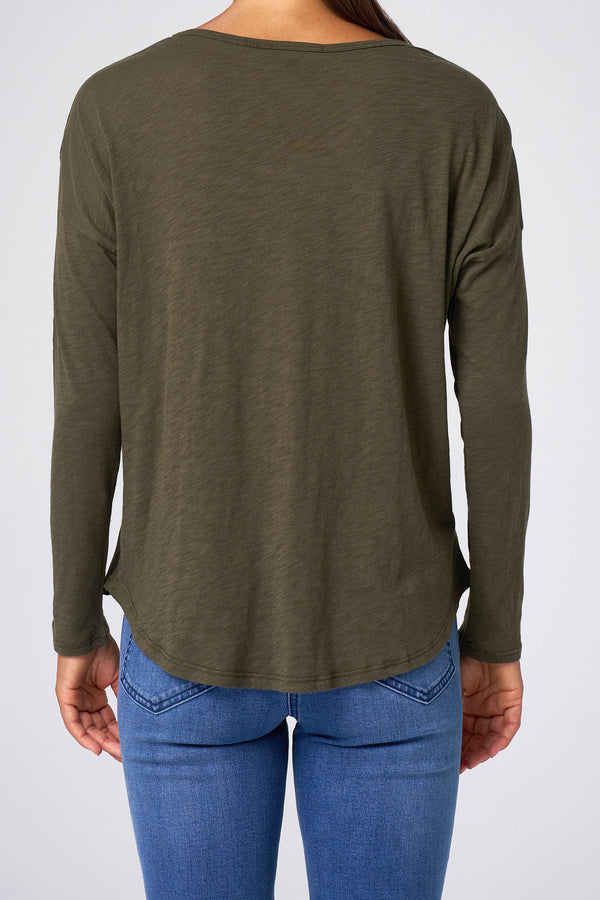 Slub Jersey Relaxed Tee in Olive