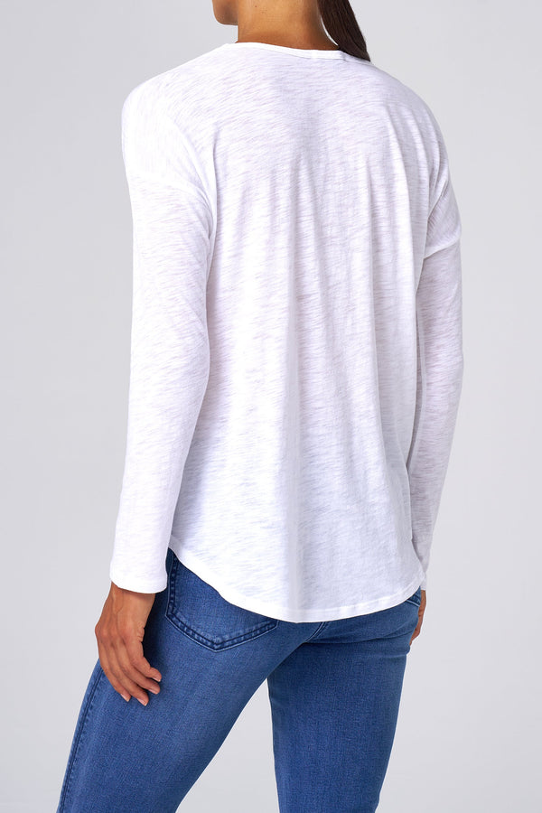 Slub Jersey Relaxed Tee in White