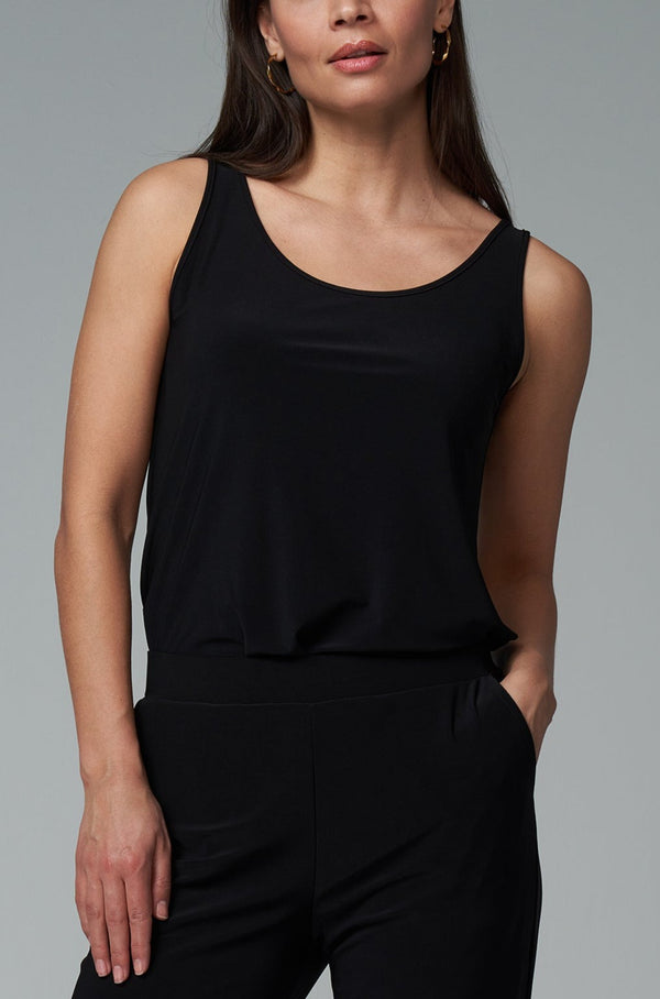 Luxe Stretch Long Tank-Black