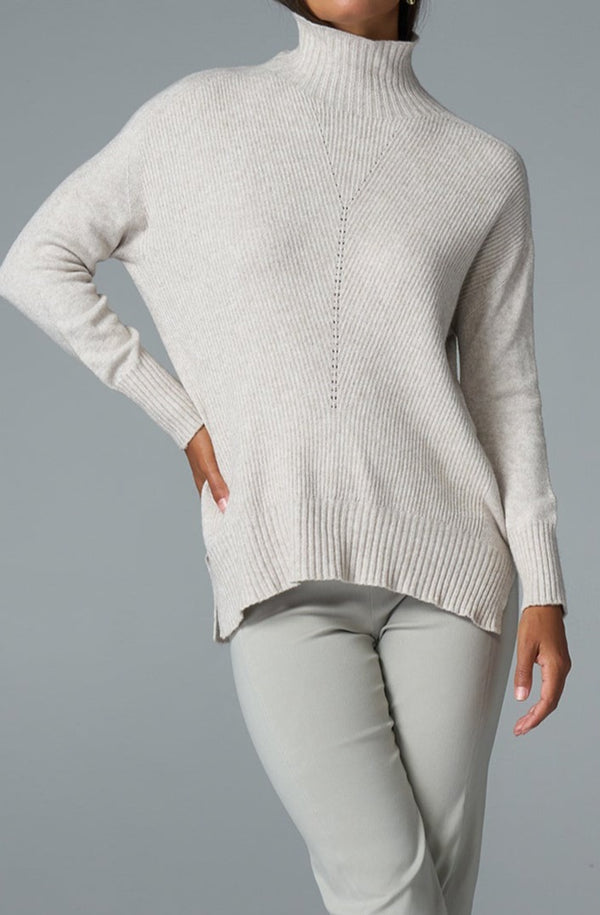 Ribbed Funnel Neck